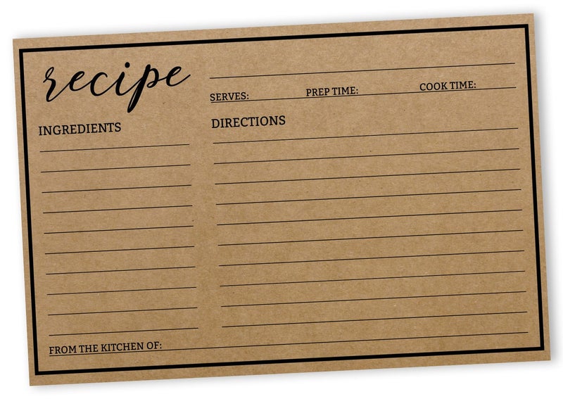 Inkdotpot Recipe Card 6x4 inch Single-Sided Recipe Design Cards Classic Kraft Carousel 1