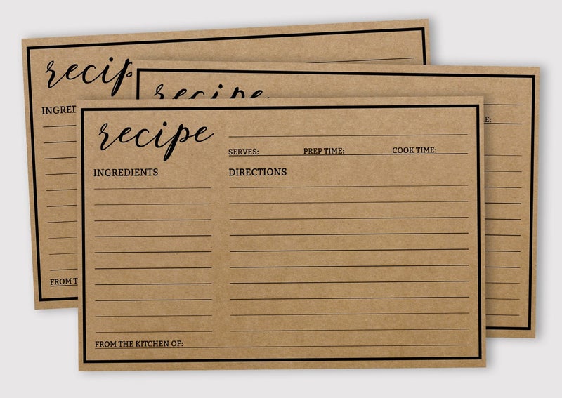 Inkdotpot Recipe Card 6x4 inch Single-Sided Recipe Design Cards Classic Kraft Carousel 2