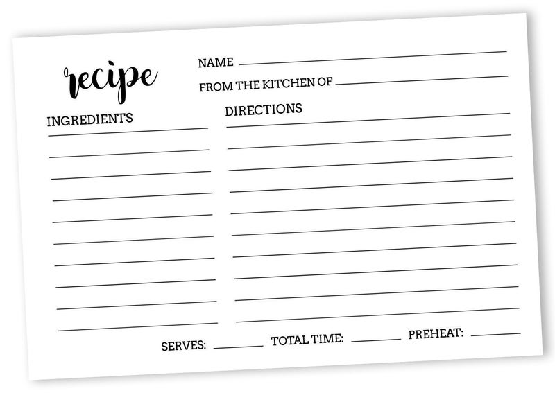 Inkdotpot Recipe Card 6x4 inch Single-Sided Recipe Design Cards White Classic Carousel 1