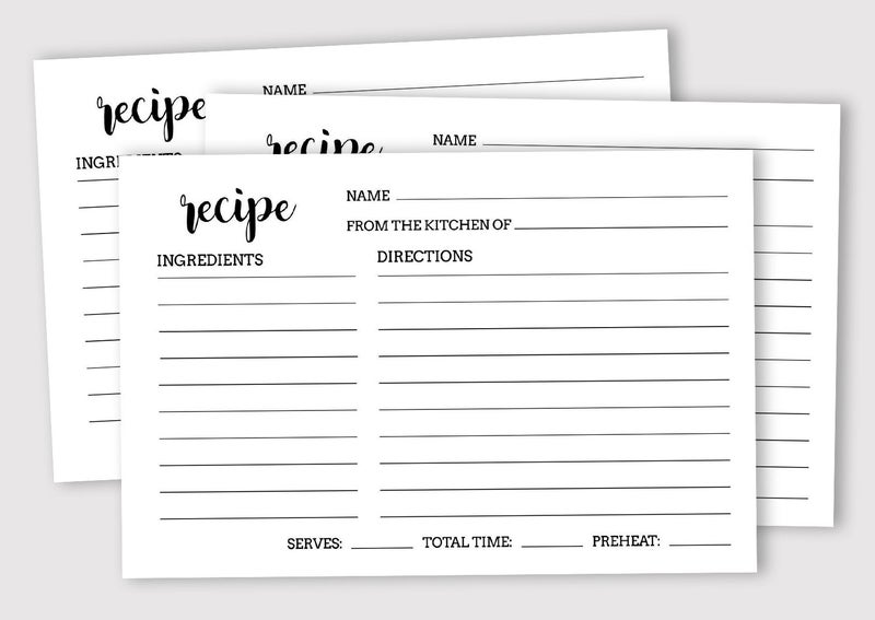 Inkdotpot Recipe Card 6x4 inch Single-Sided Recipe Design Cards White Classic Carousel 2