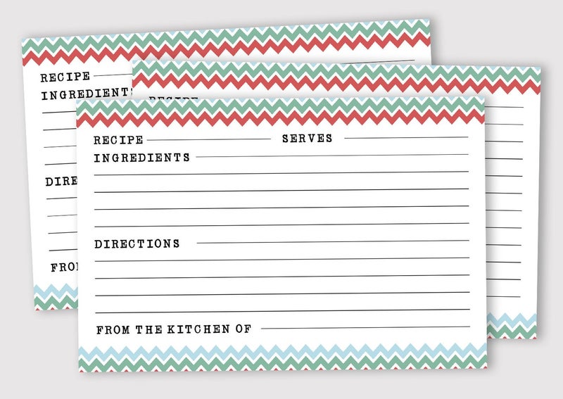 Inkdotpot Recipe Card 6x4 inch Single-Sided Recipe Design Cards Chevron Recipe Carousel 2