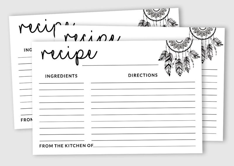 Inkdotpot Recipe Card 6x4 inch Single-Sided Recipe Design Cards Dream Catcher Carousel 2