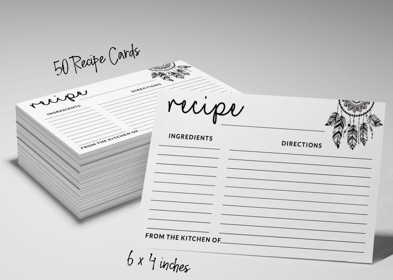 Inkdotpot Recipe Card 6x4 inch Single-Sided Recipe Design Cards Dream Catcher Carousel 6