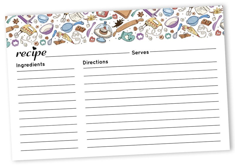 Inkdotpot Recipe Card 6x4 inch Single-Sided Recipe Design Cards Baking Recipe Carousel 1
