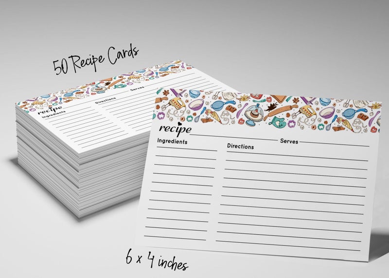 Inkdotpot Recipe Card 6x4 inch Single-Sided Recipe Design Cards Baking Recipe Carousel 6