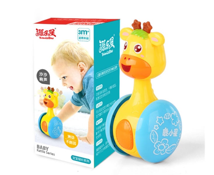 Cute Cartoon Giraffe Tumbler Doll Baby Rattles Ring Bell Carousel 2