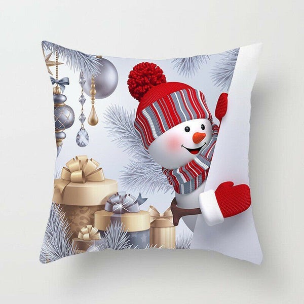 45*45cm Christmas Decorative Snowman Polyester Cushion Pillowcase - 5 - 1 - 3PCS Carousel 2