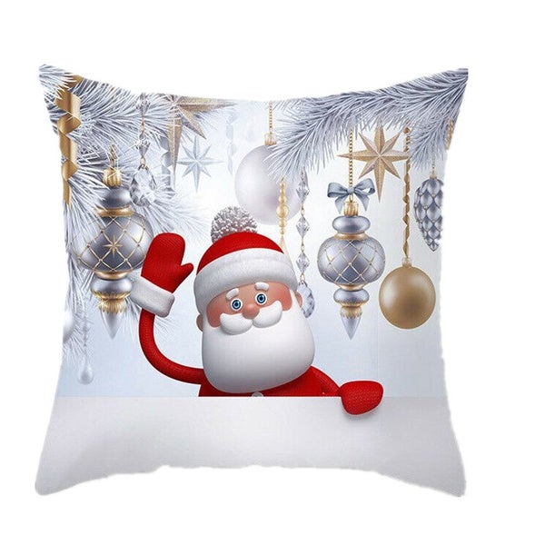 45*45cm Christmas Decorative Snowman Polyester Cushion Pillowcase - 12 - 1-3PCS Carousel 1