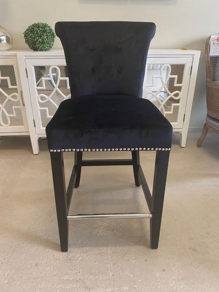 Embeth Georgian Bar Stool SH64cm **Black Velvet** 55% OFF *Last Floor Model Carousel 2