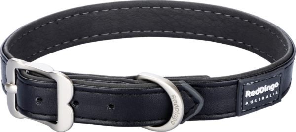Red Dingo Dog Collar Vegan Leather -Black-25mmx58cm Carousel 1