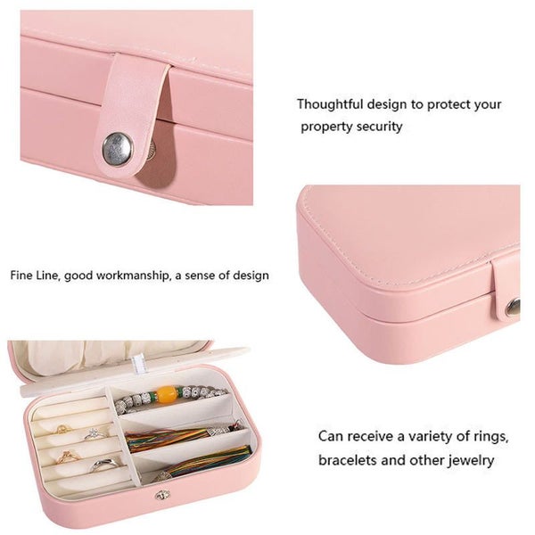 Jewelry Box PU Leather Portable Travel Case 2 Layers Display Storage Box-Blue Carousel 7