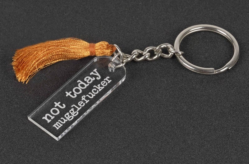 Inkdotpot Funny Keychain, Not Today Mugglefcker Acrylic Engraved Keychain, Carousel 2