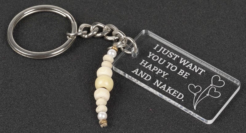 Inkdotpot Funny Keychain, I Just Love To Be Happy Acrylic Engraved Keychain, Carousel 2