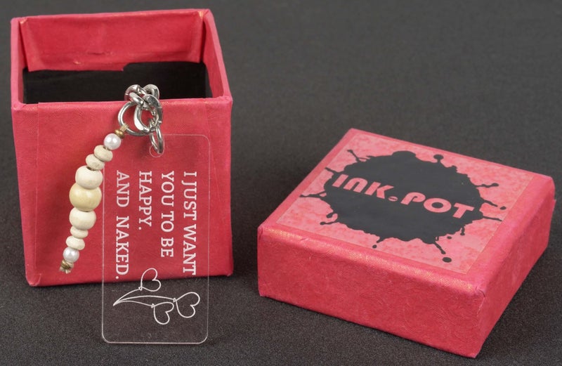 Inkdotpot Funny Keychain, I Just Love To Be Happy Acrylic Engraved Keychain, Carousel 5