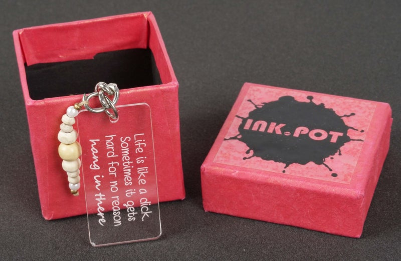 Inkdotpot Funny Keychain Life Is Like A ** Someties It Gets Hard For No Reason Carousel 5