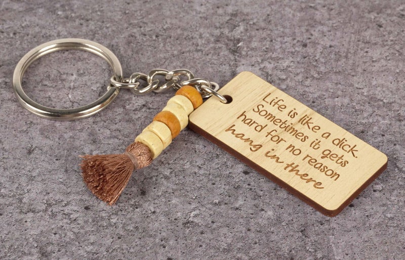 Inkdotpot Funny Keychain Life Is Like A ** Someties It Gets Hard For No Reason Carousel 6