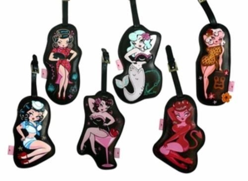 Fluff Luggage Tags - Pin Up Girls Pack Of 6pcs Carousel 1