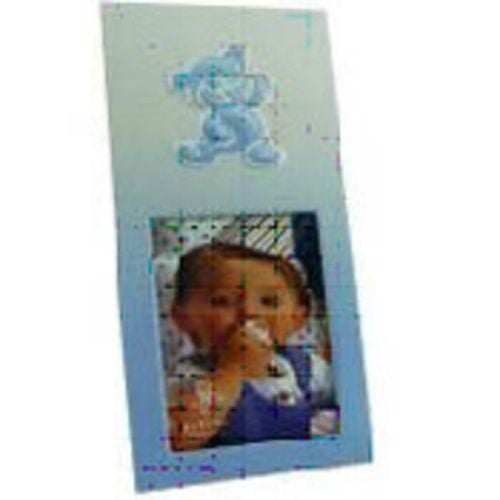 Alu. Baby Photo Frame Blue Bear Carousel 1