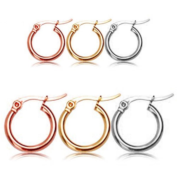 18k Gold Silver Plated Huggie Hoop Sleeper Earrings Carousel 2