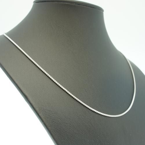 18k White Gold F 46cm 18'' necklace 1mm solid box chain for pendant AUS MADE Carousel 2