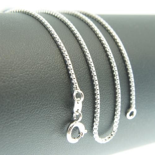 18k White Gold F 46cm 18'' necklace 1mm solid box chain for pendant AUS MADE Carousel 4