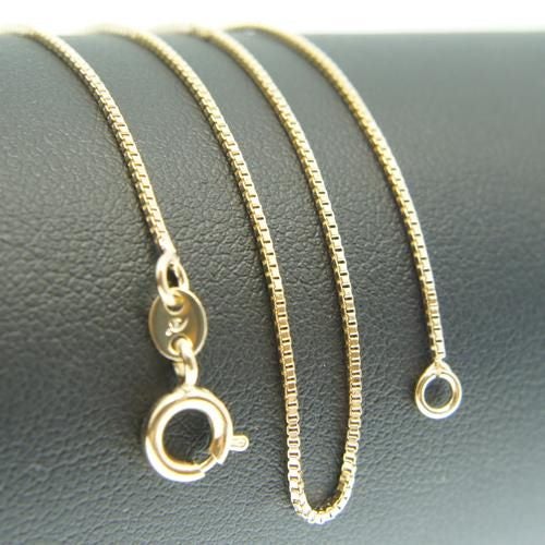 18k Gold F 46cm 18'' necklace 1mm solid box chain for pendant AUS MADE Carousel 2