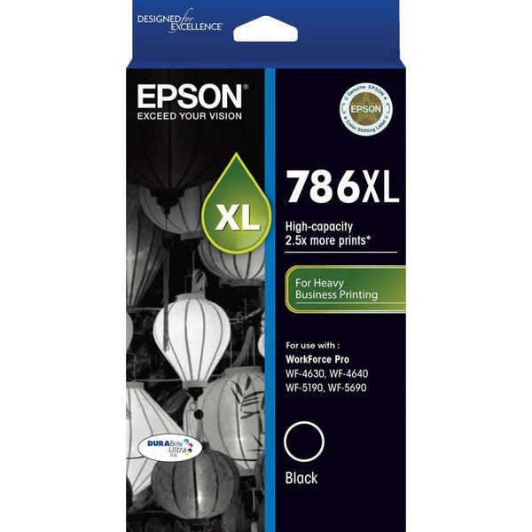 Genuine Original Epson 786XL Black Ink Cartridge Toner High Capacity T787192 Carousel 1