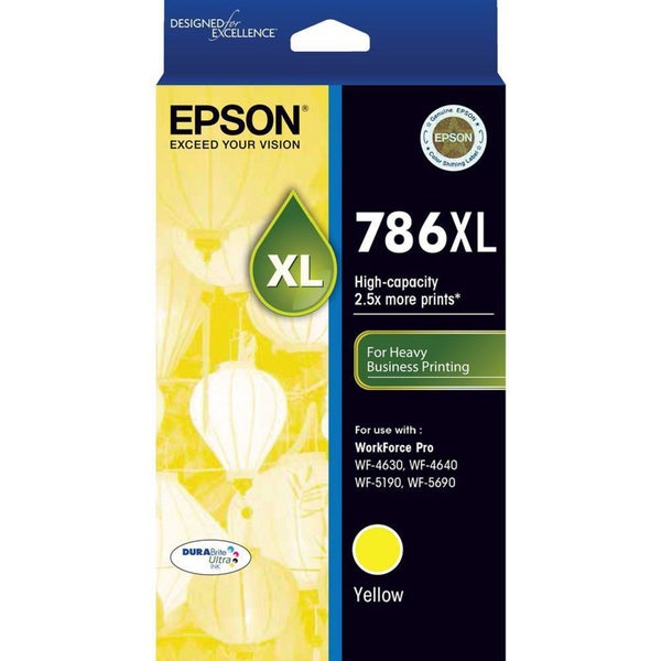 Genuine Original Epson 786XL Yellow Ink Cartridge Toner High Capacity T787492 Carousel 1