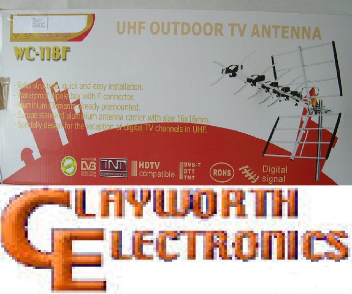 UHF Freeview Antenna Aerial Terestrial Yagi Horiz & Vert Polarity LTE 4G 40Elemt Carousel 2