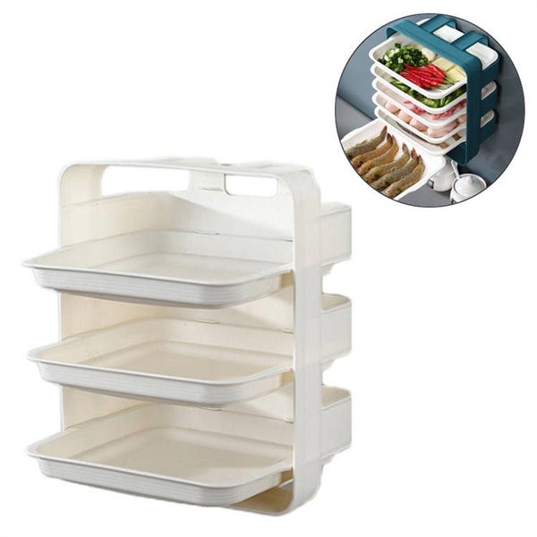 3 layers Multifunction Dishes Trays Wall-mounted -White Carousel 1