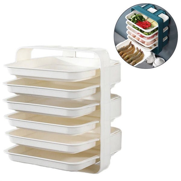 6 layers Multifunction Dishes Trays Wall-mounted -White Carousel 1