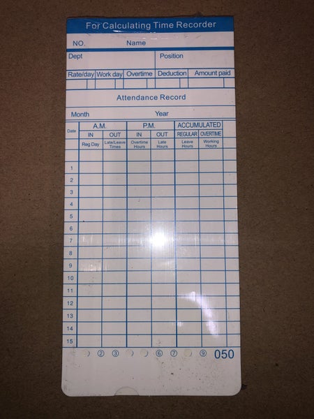Time Recording Attendance Calculating Machine Backup Battery and Bell Kit Carousel 2