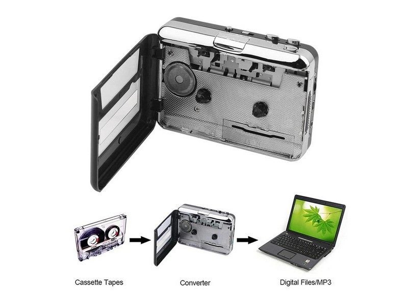 Tape to PC Cassette To MP3 Audio Music CD Digital Player Converter Recorder NEW Carousel 8