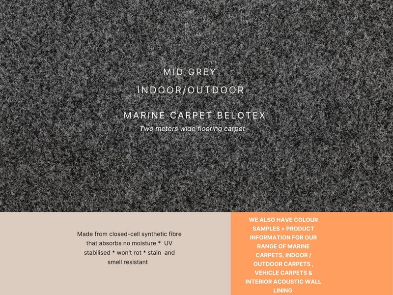 Tiny house carpet 2mtrs wide - won't rot -UV & stain resistant Slate colour Carousel 2