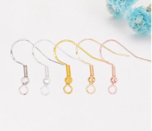 18mm .925 Sterling Silver STAMPED Hypoallergenic Earring Hooks (30) -4 colours** Carousel 1