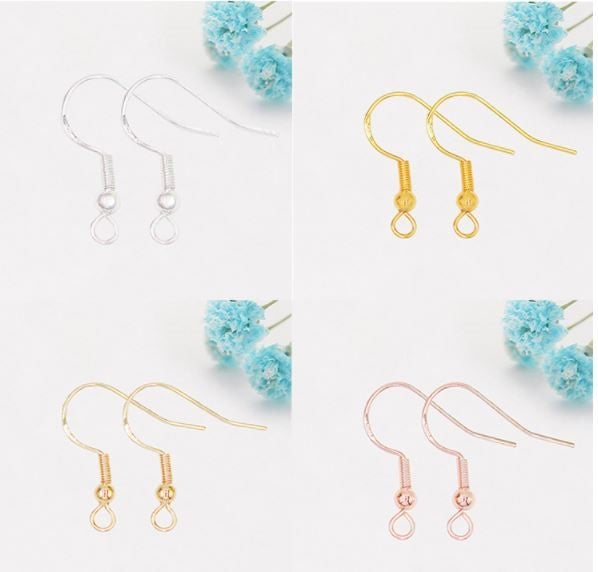 18mm .925 Sterling Silver STAMPED Hypoallergenic Earring Hooks (30) -4 colours** Carousel 2