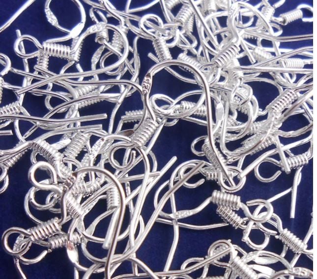 15mm 925 Sterling Silver STAMPED Hypoallergenic Earring Hooks(x30) -4 colours Carousel 7