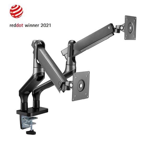 BRATECK 17"-32" Premium Aluminium Dual Spring-Assisted Desk Mount Carousel 1
