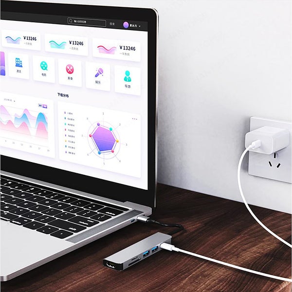 USB HUB TYPE C HUB Adapter 6 in 1 Carousel 4