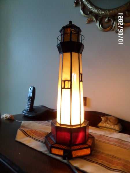 Tiffany large tall glass Lighthouse great gift idea Carousel 2