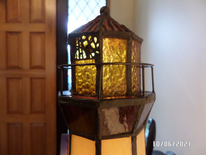 Tiffany LL tall intricate glass Lighthouse handmade bulb inc Carousel 1