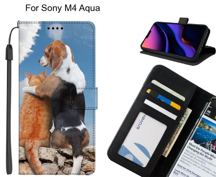 Sony M4 Aqua case leather wallet case printed ID Carousel 1