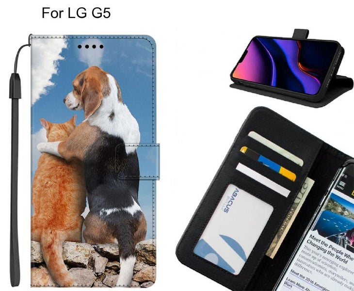 LG G5 case leather wallet case printed ID Carousel 1