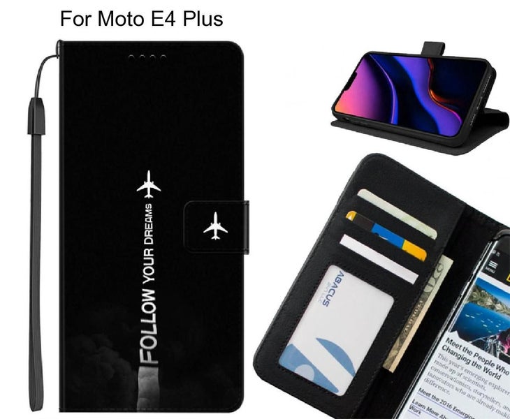 Moto E4 Plus case leather wallet case printed ID Carousel 1