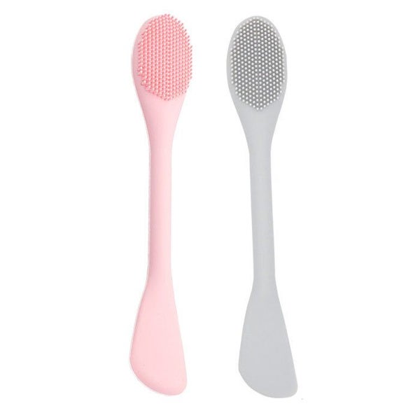 2Pcs Double-Ended Face Mask Brush -Pink+Gray Carousel 1