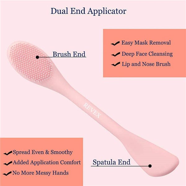 2Pcs Double-Ended Face Mask Brush -Pink+Gray Carousel 2