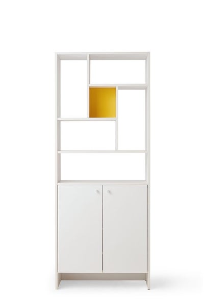 Bookshelf Display Cabinet Wall Shelves Divider Hall Stand 0.8m White Carousel 1