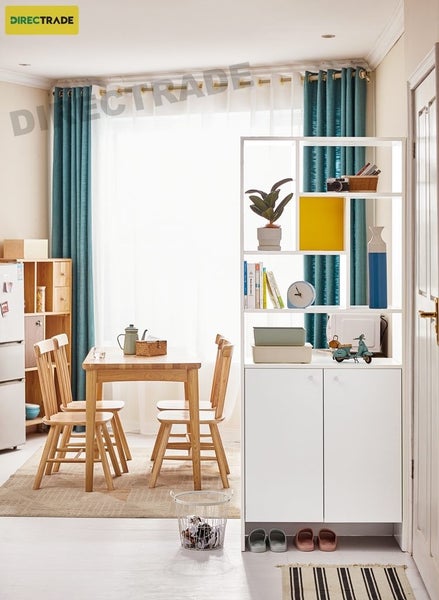 Bookshelf Display Cabinet Wall Shelves Divider Hall Stand 0.8m White Carousel 9