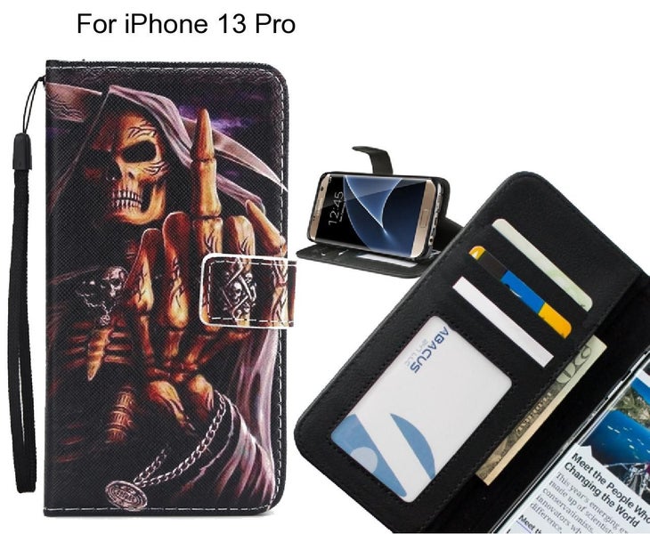 iPhone 13 Pro case 3 card leather wallet case printed ID Carousel 1