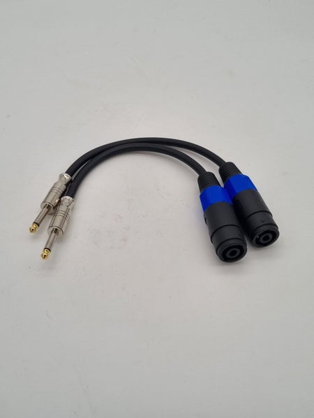 Pair of Speakon Female Socket to ¼ Mono Jack Heavy Duty Converter Cable (CB-77) Carousel 1